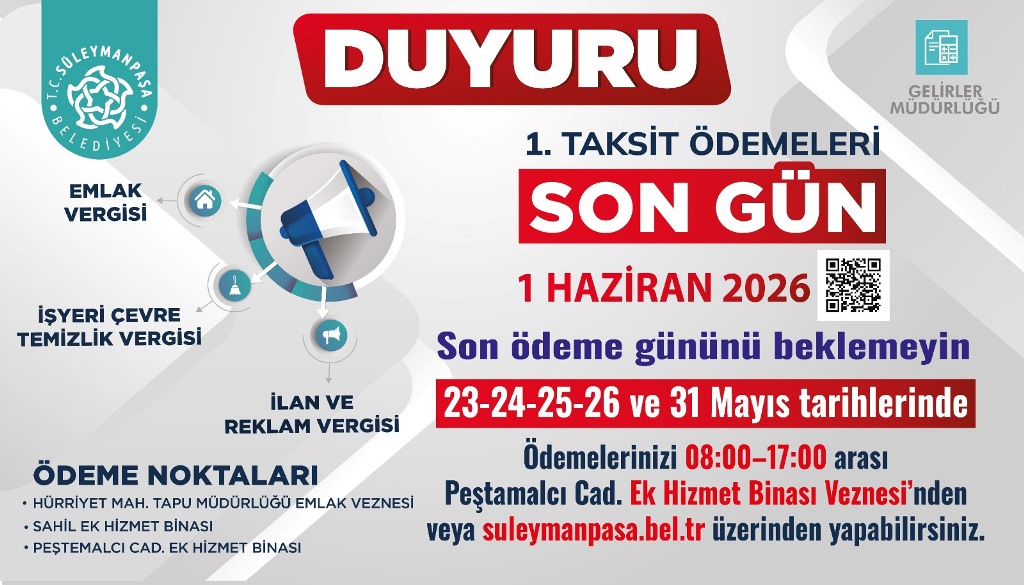 SÜLEYMANPAŞA BELEDİYESİ VEZNELERİ TATİLDE DE HİZMETE DEVAM EDECEK