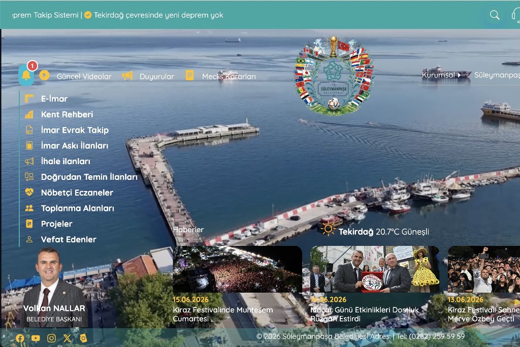 SÜLEYMANPAŞA BELEDİYESİNİN YAPAY ZEKA DESTEKLİ YENİ WEB SİTESİ YAYINDA