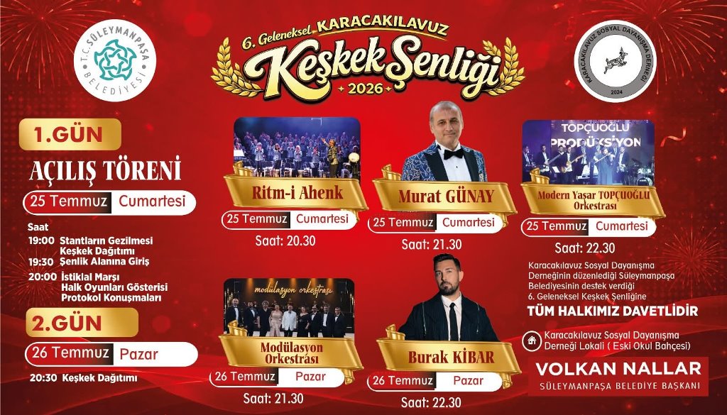 KARACAKILAVUZ KEŞKEK ŞENLİĞİ BAŞLIYOR