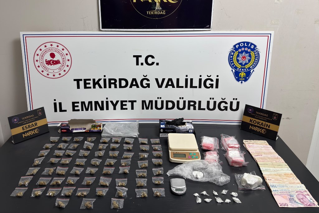 TEKİRDAĞ’DA UYUŞTURUCU OPERASYONLARINDA 13 KİLO UYUŞTURUCU YAKALANDI